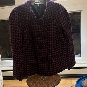 Briggs New York Black, Purple  and Pink Houndstooth Blazer US 12.